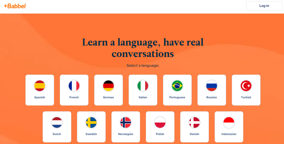 Babbel vs Duolingo Home page