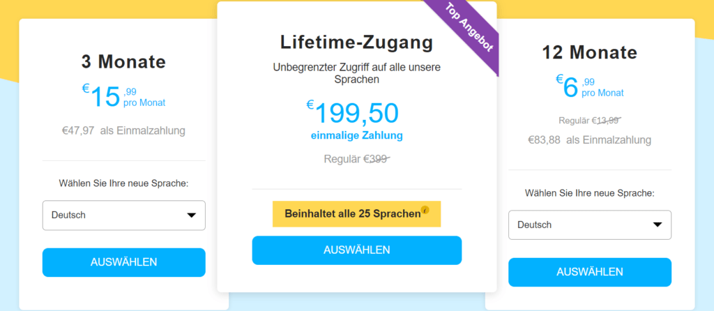 Rosetta Stone German review- Pricing model