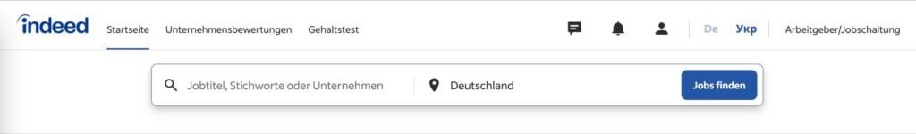 Indeed- website für Jobs in Deutschland